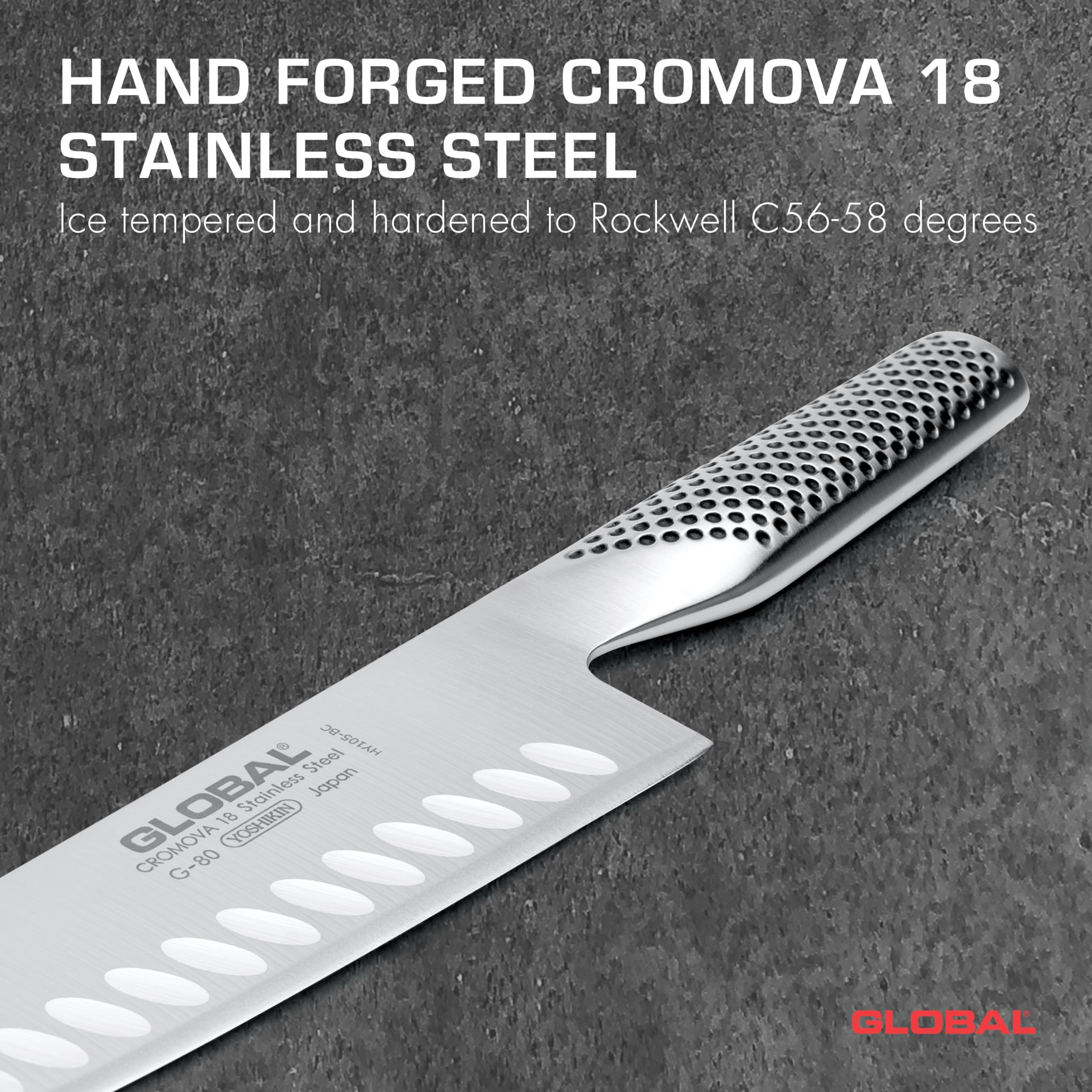 Amazon | G-80 GLOBAL グローバル 包丁 三徳 溝入り 18cm オール