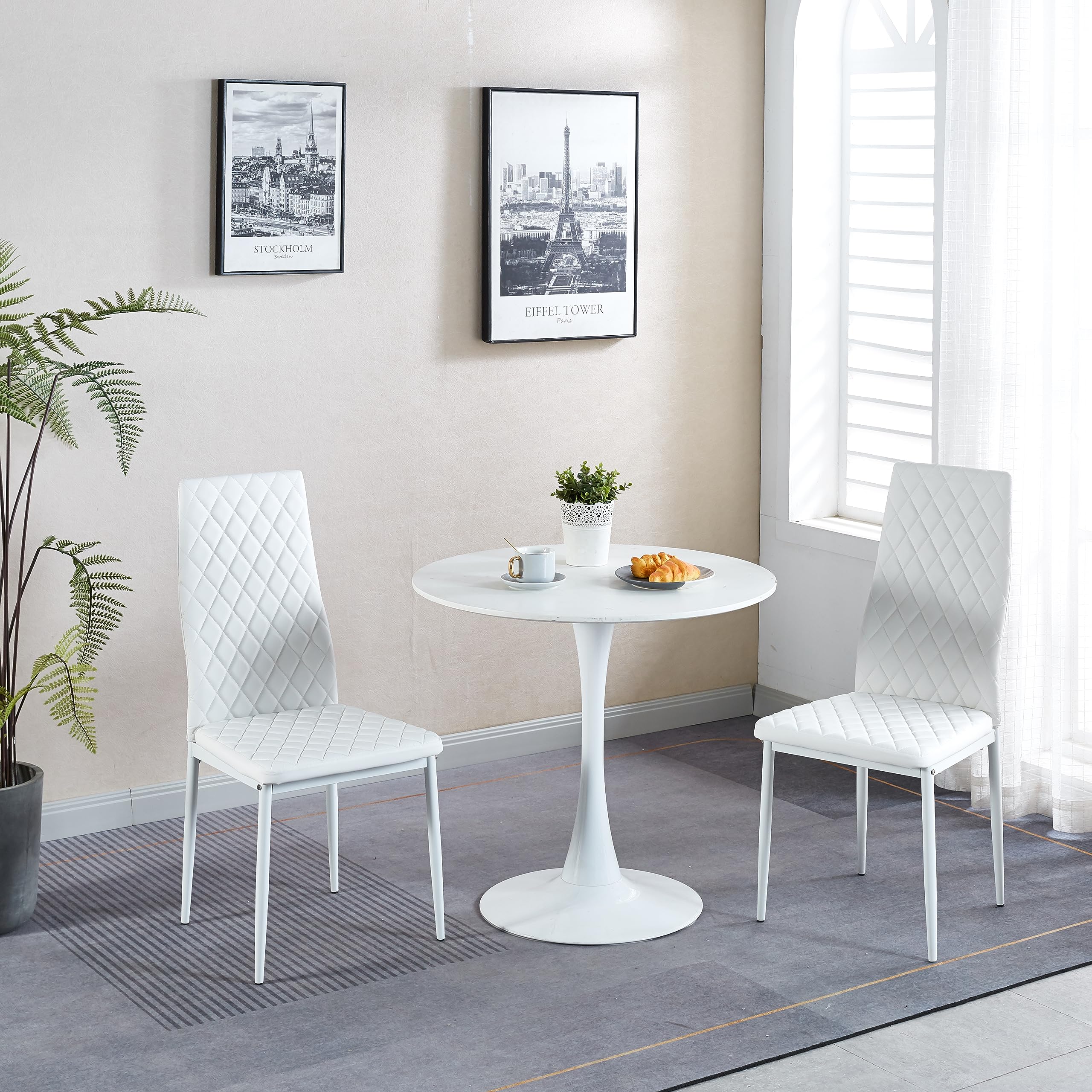 Amazon｜ダイニングチェア レザー 椅子 イス 食卓椅子 菱形 レトロ