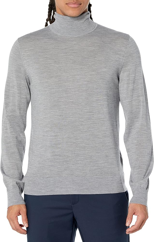 Theory mens Turtle Neck Po.regal Sweater, Cool Heather Grey, X