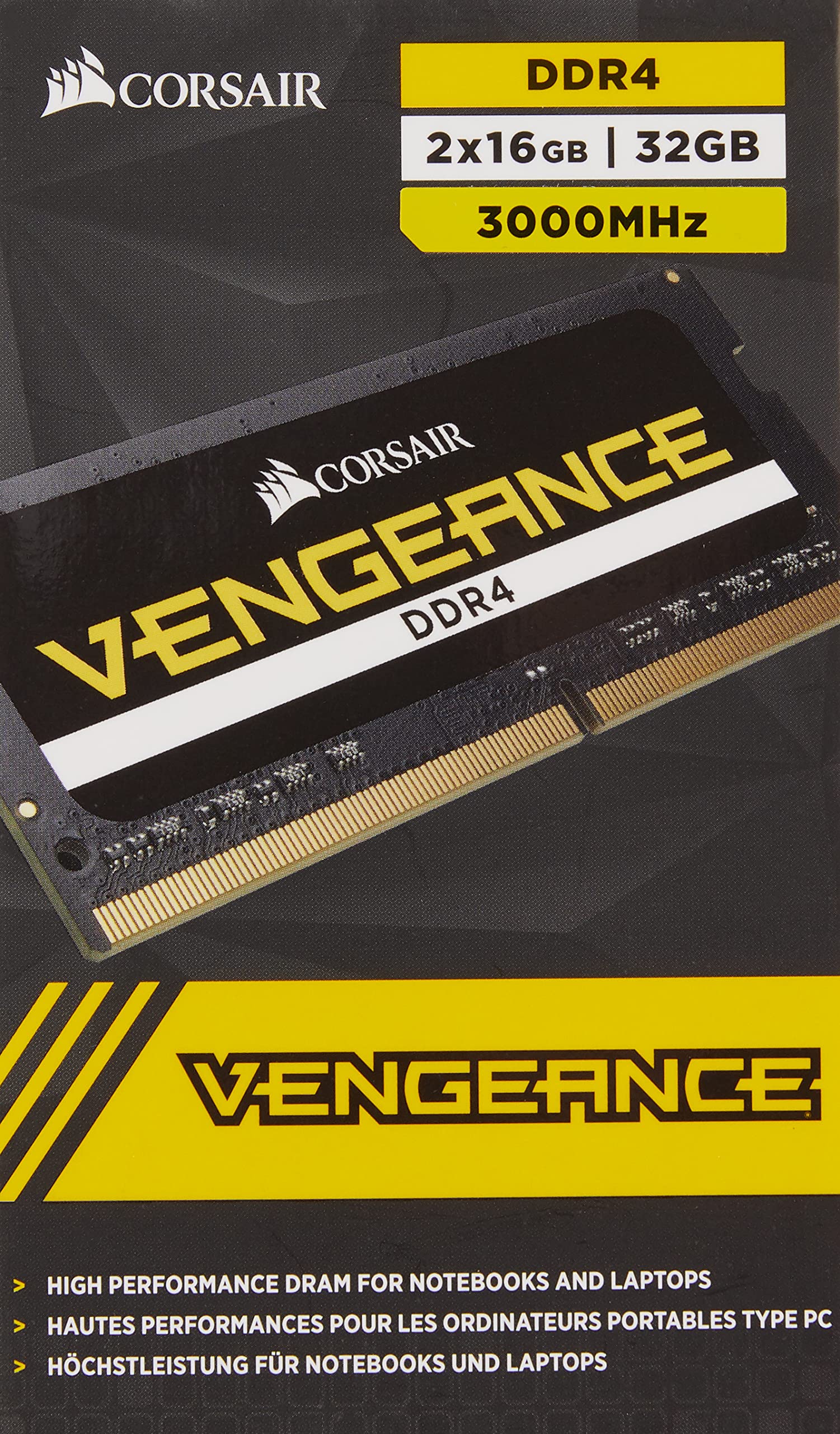 CORSAIR VENGEANCE SODIMM 32GB (2x16GB) DDR4 3000 C16 Laptop Memory