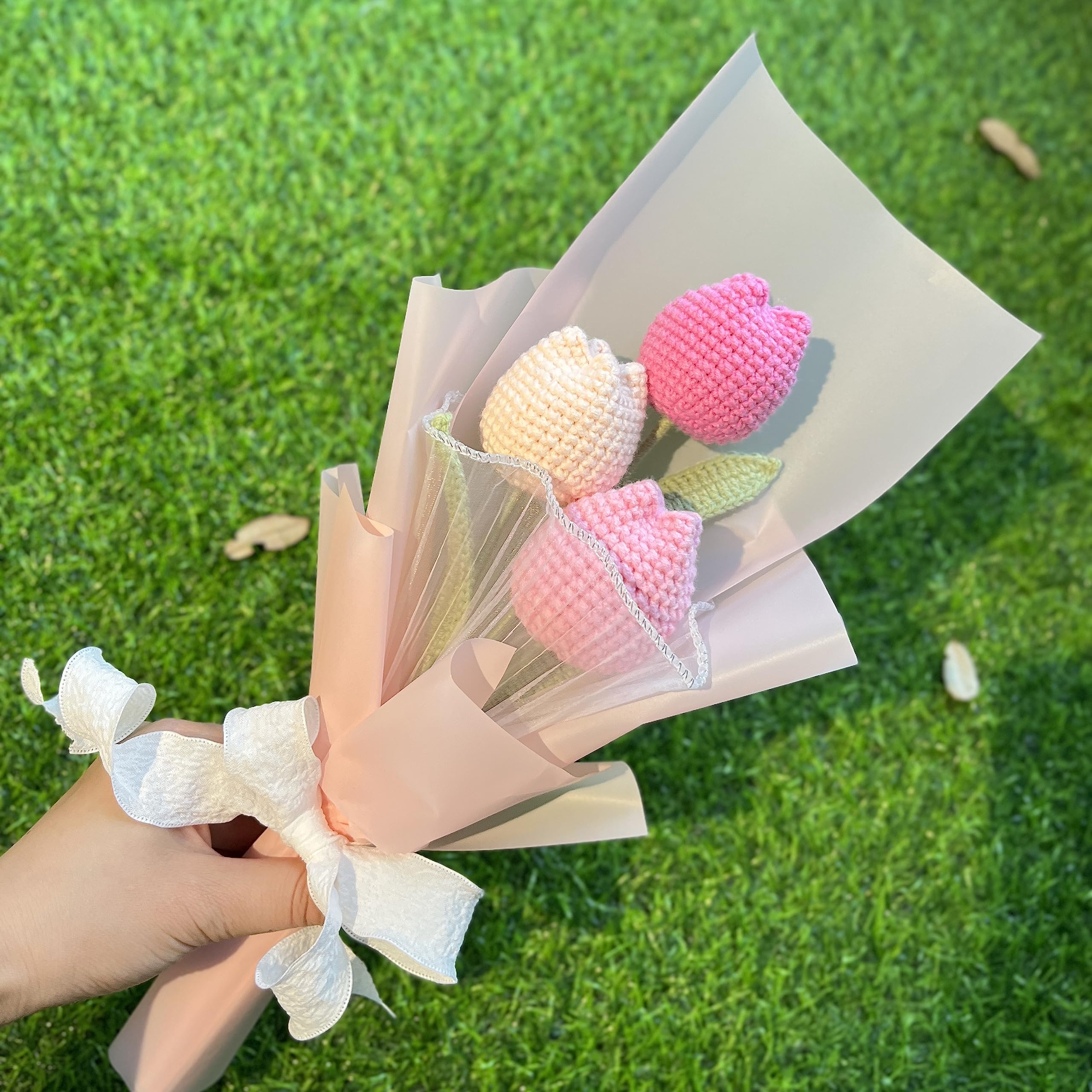 Amazon.co.jp: JOMODECOR かぎ針編みのお花束 手作り 毛糸