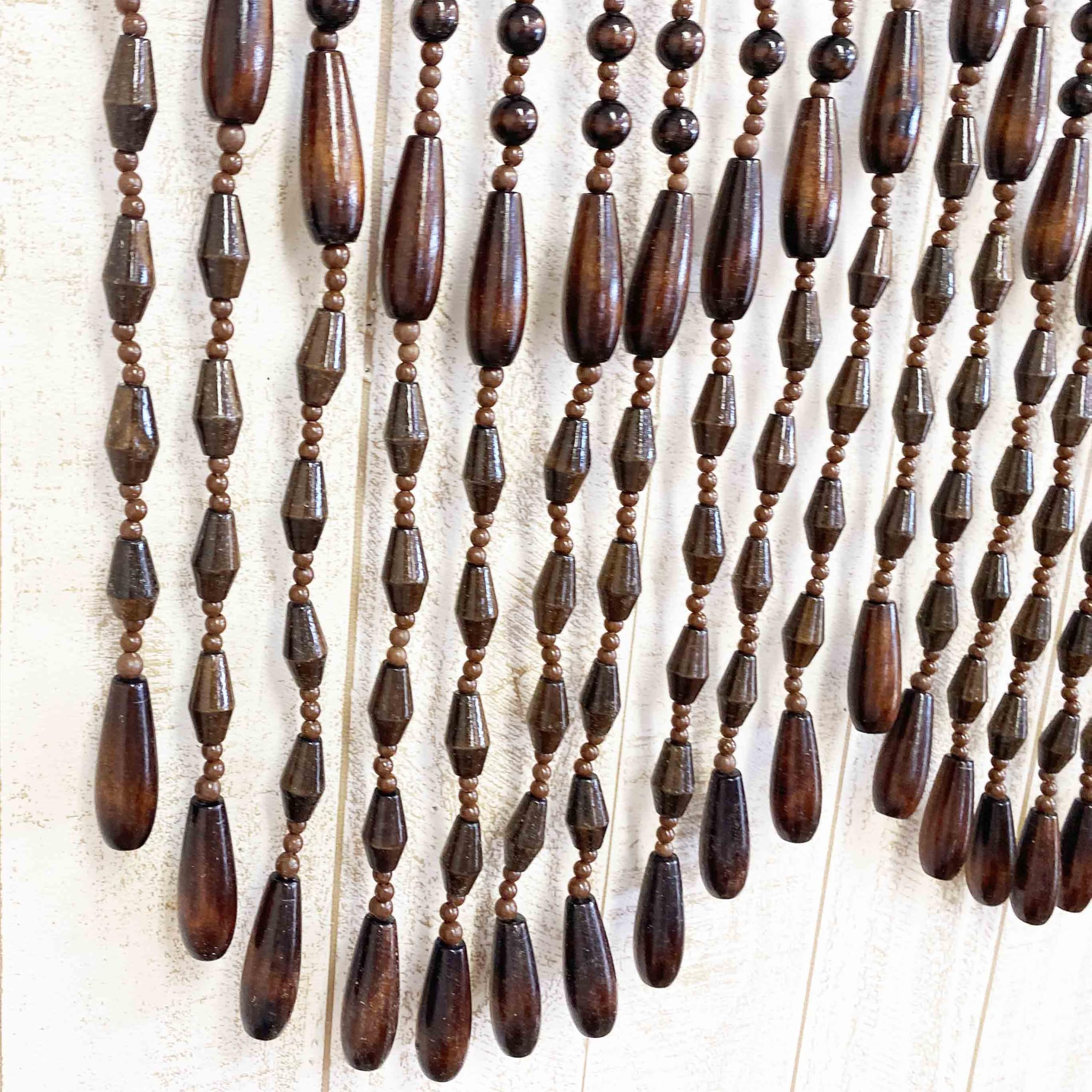 Amazon｜珠 のれん 幅 85 長さ 40 cm のれん 木 暖簾 AC-40 BR