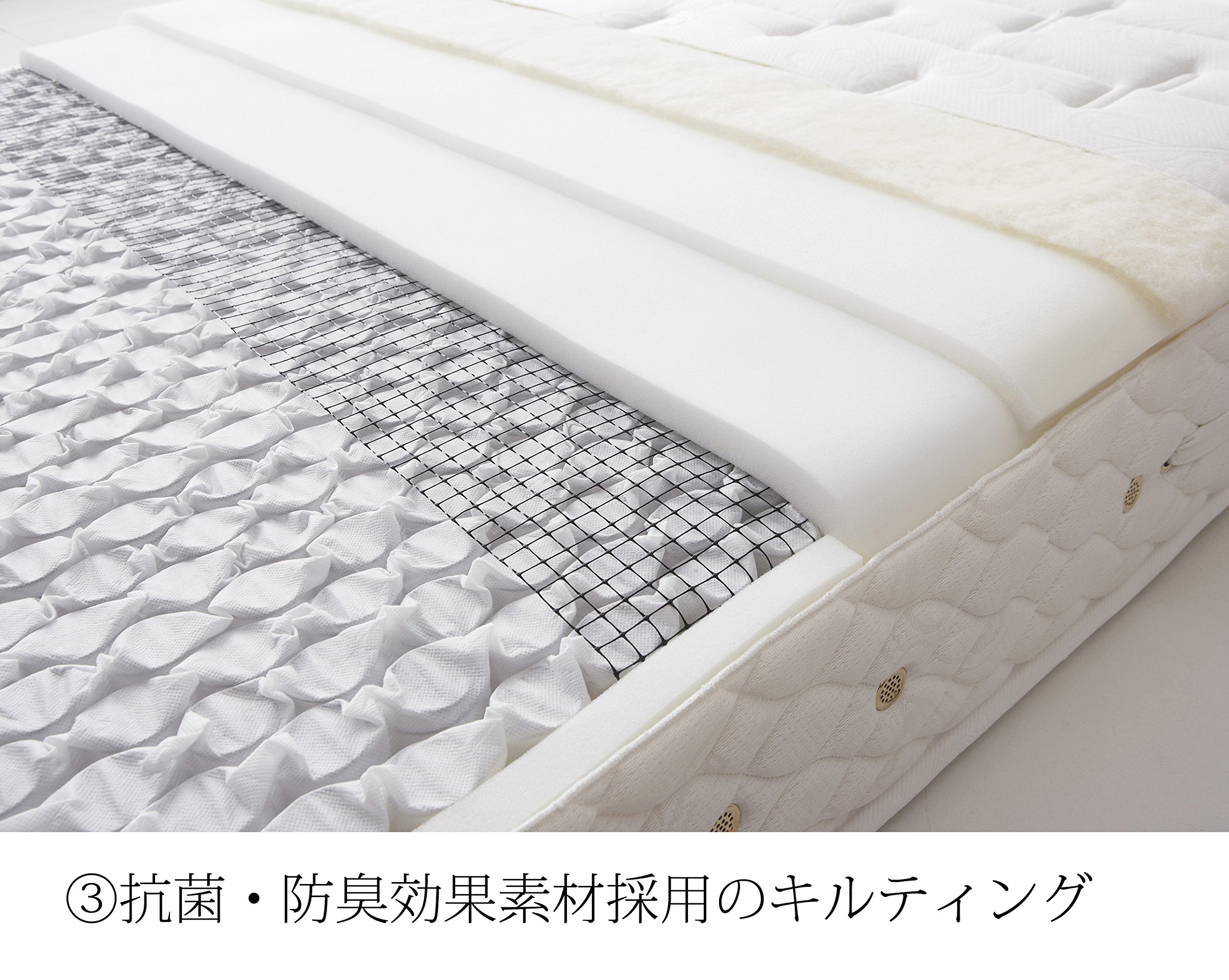 Amazon.co.jp: 日本ベッド製造 マットレス ホワイト 幅98cm ビーズ