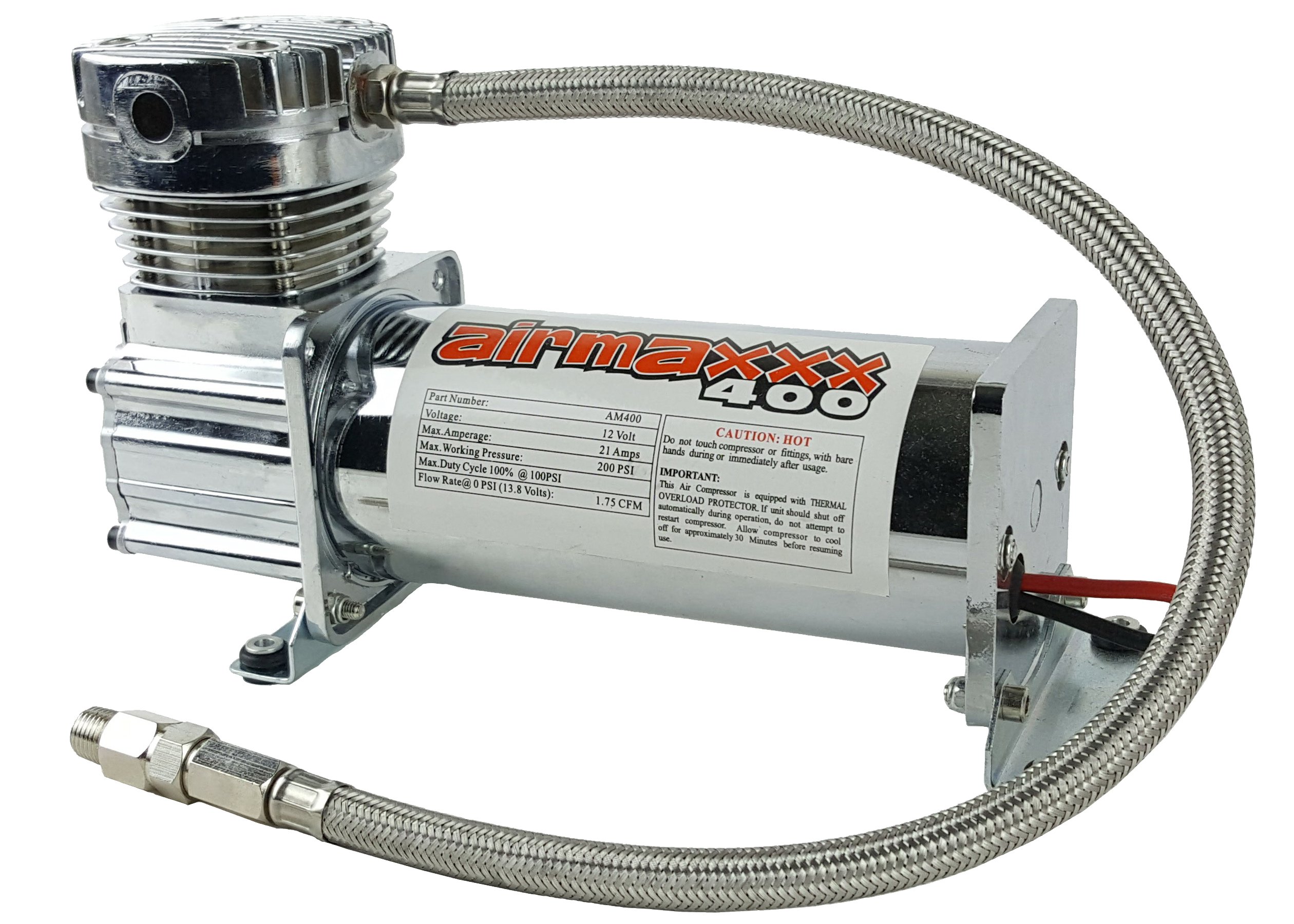 airmaxxx 400 Air Ride Suspension Compressor (Chrome), Air