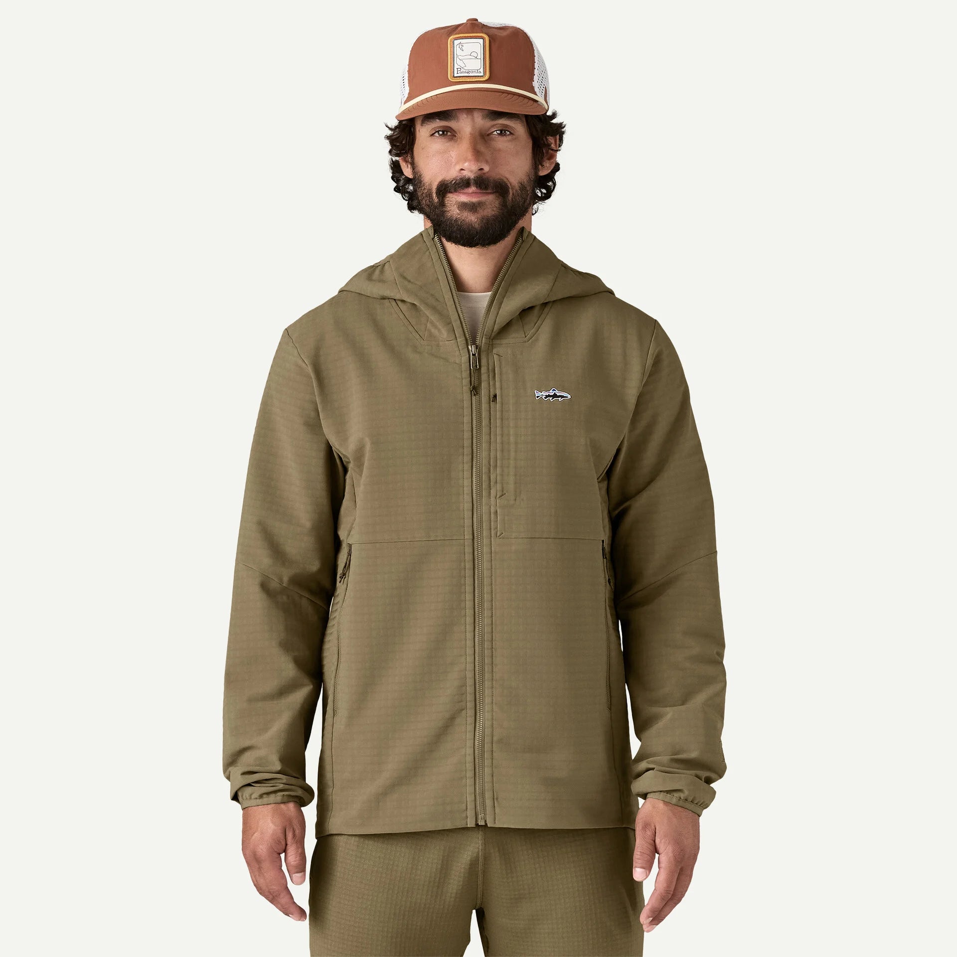 Patagonia R1 TechFace Fitz Roy Trout Hoody - Dark Ash | Motor City
