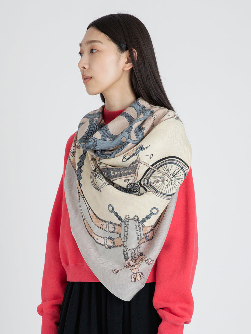 ウールシルクストールヘリンボーン織120＞ヴィンテージサイクル – manipuri