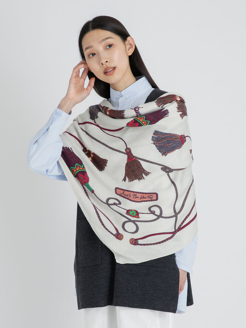 ウールシルクストールヘリンボーン織120＞ブレードタッセル – manipuri