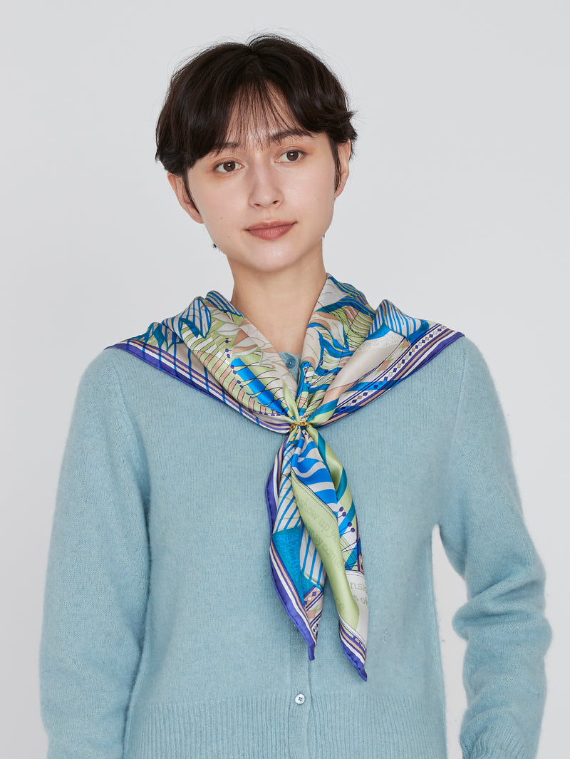 シルクスカーフ88＞コラージュダリアロンド – manipuri