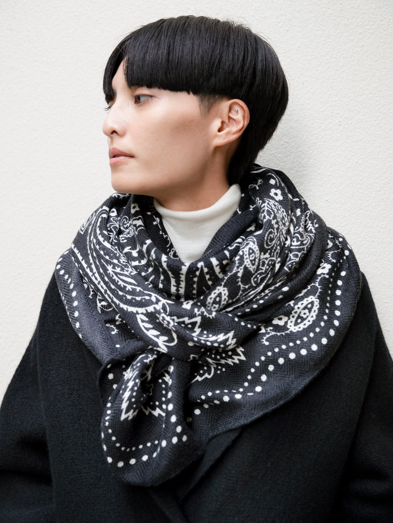 ウールシルクストールヘリンボーン織120＞カレイドバンダナ – manipuri