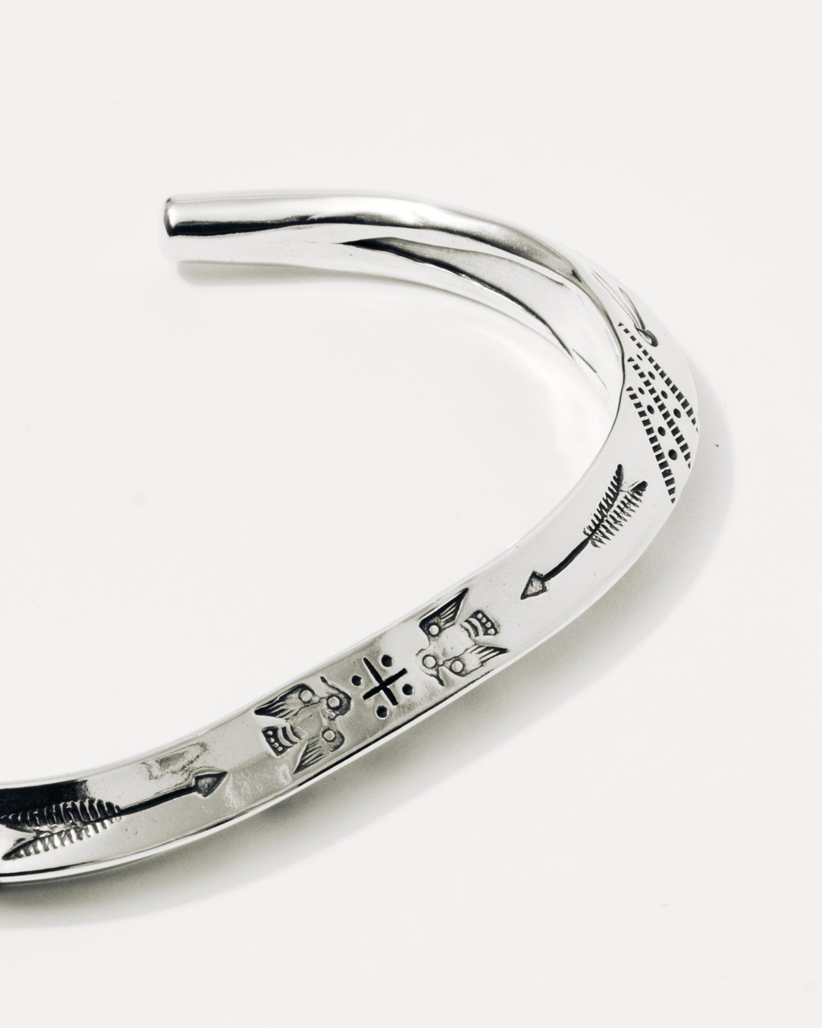 Larry Smith Thin Triangle Tapered End Silver Cuff Bracelet