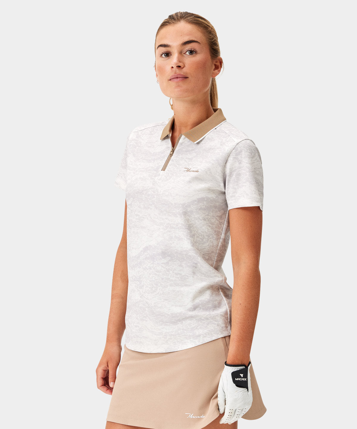 Women's Marble Players Zip Polo Shirt - Macade Golf