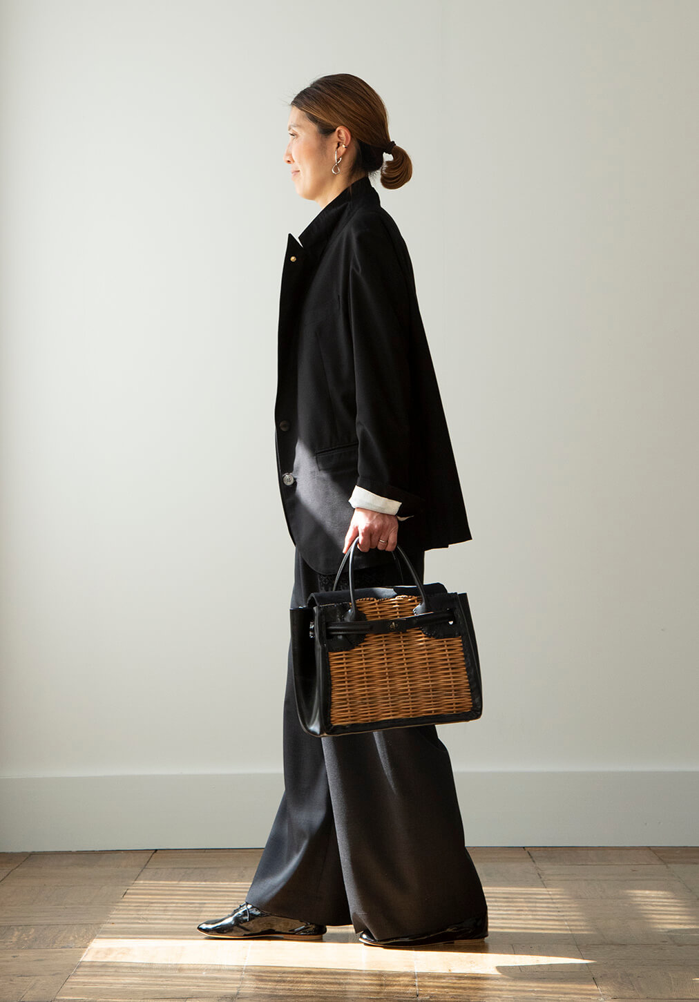 ebagos オイルショルダー・ベルトバッグトート型 BLACK（スタイリスト