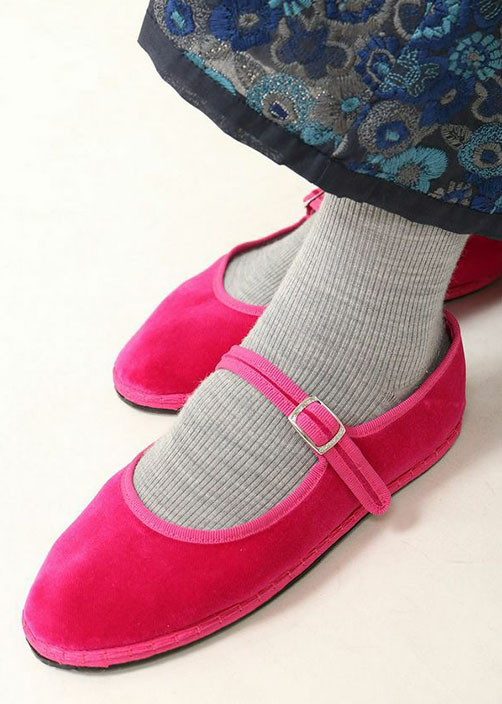 drogheria crivellini FUCSIA Papusse Mary Jane velvet カンフー