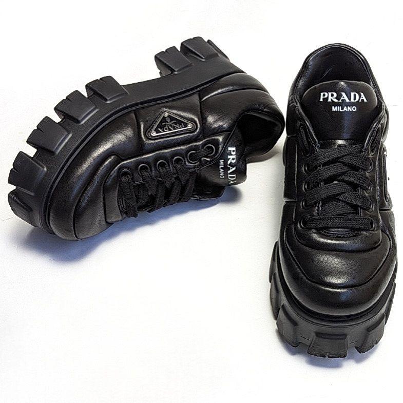 新品そっくりさん⭐PRADAプラダ モノリス ナッパレザー スニーカー 37