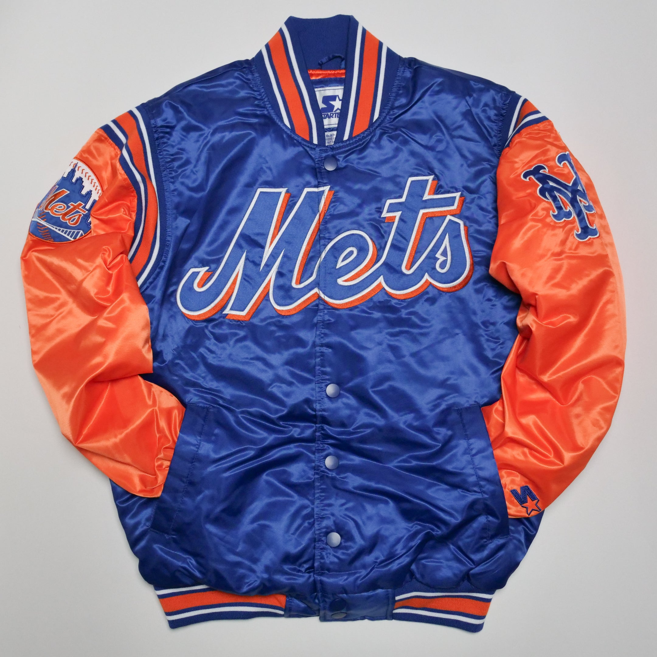 Starter Satin Custom Exclusive Jacket New York Mets Royal Orange