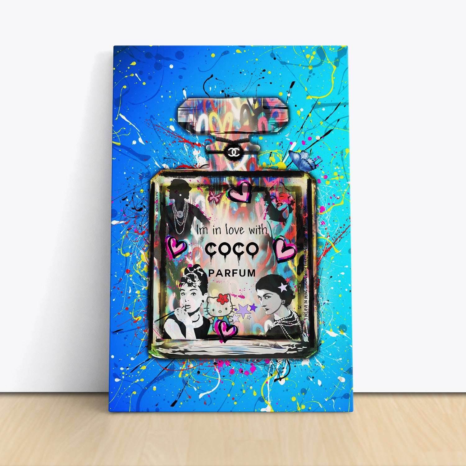 Graffiti Chanel No 5 - Blue - Magna Canvas