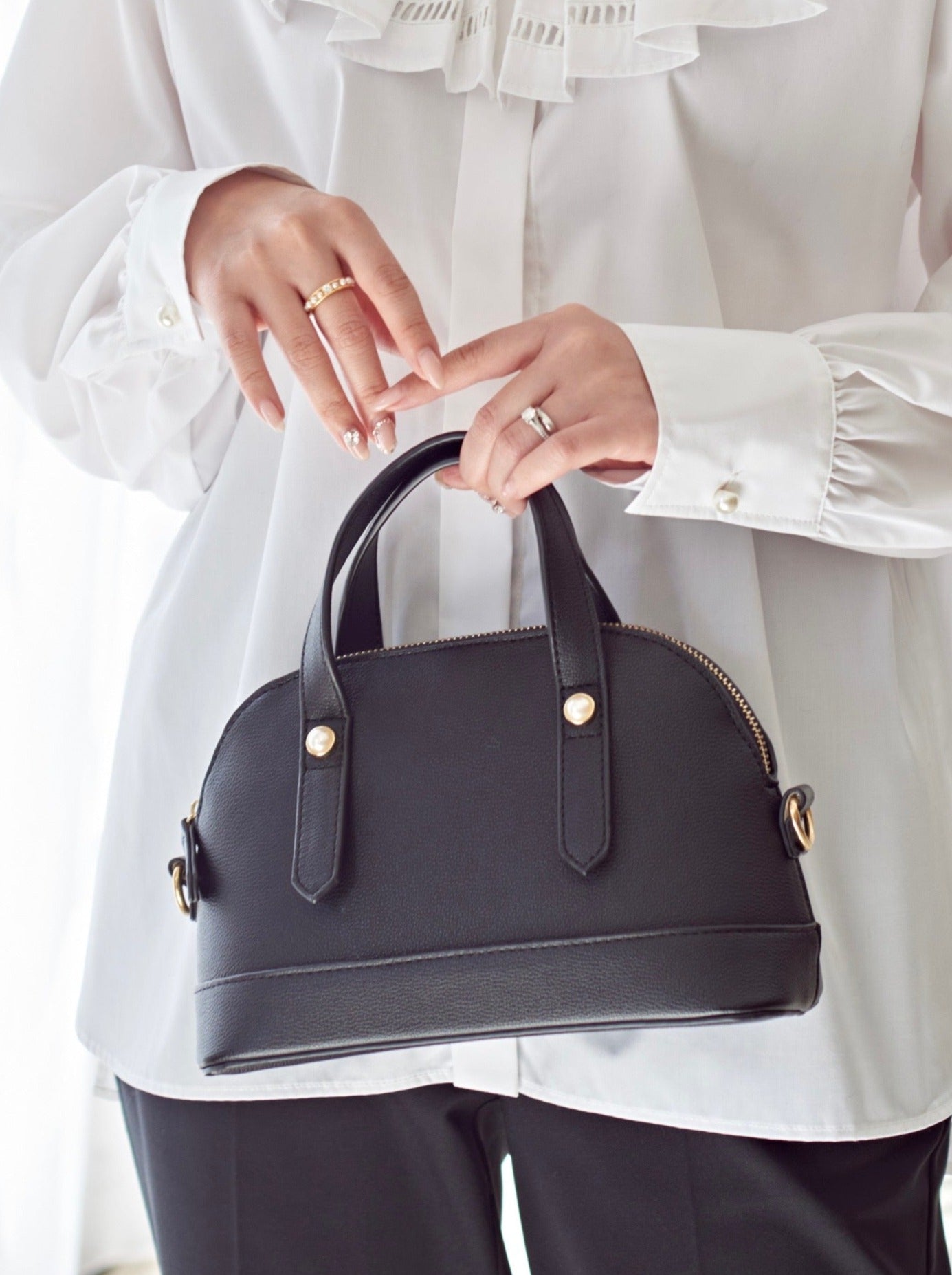 4/26在庫発売】2WAYエコレザーミニボストンバッグ【リサイクル素材