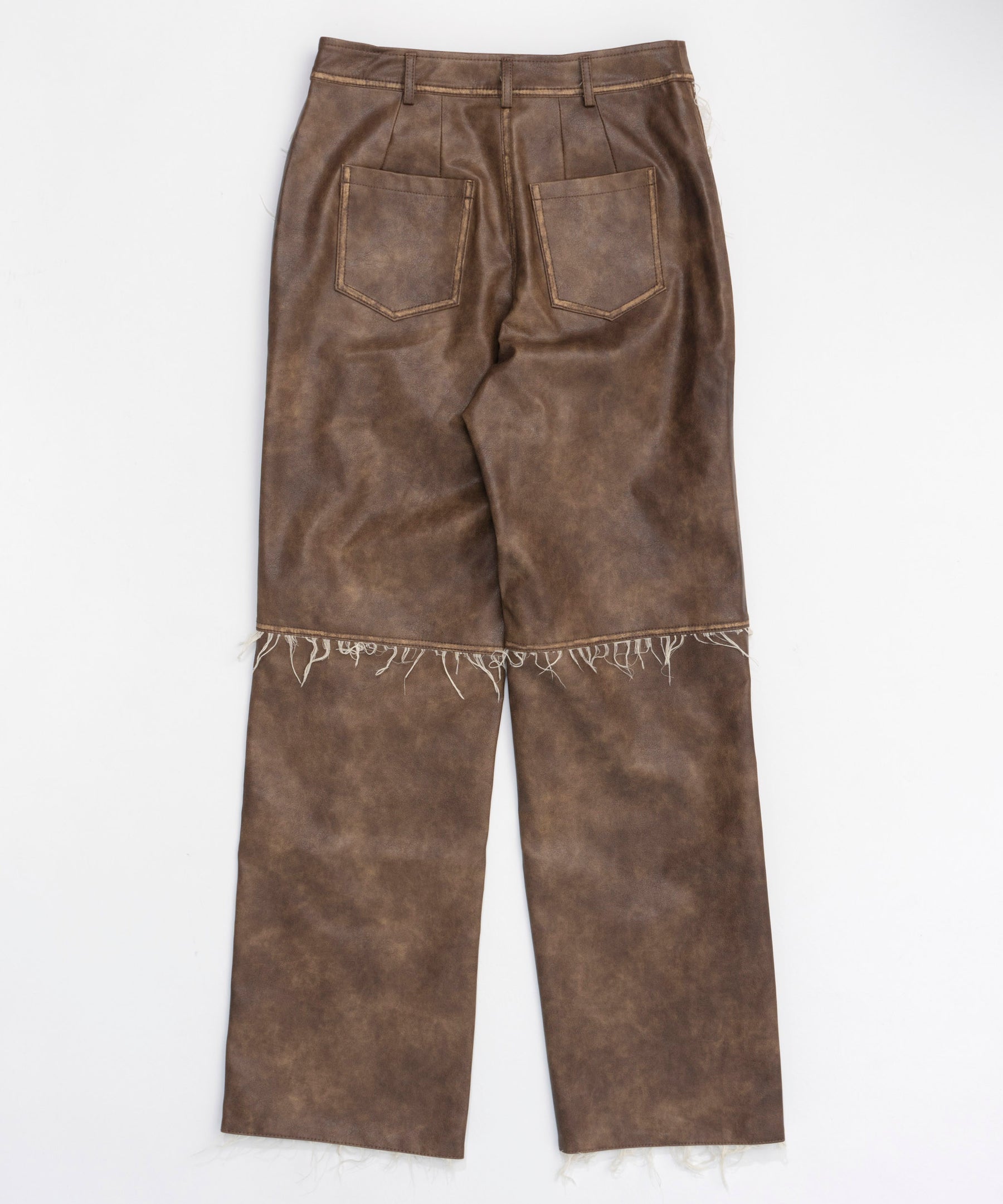 SALE】Vegan Leather Cut Off Pants