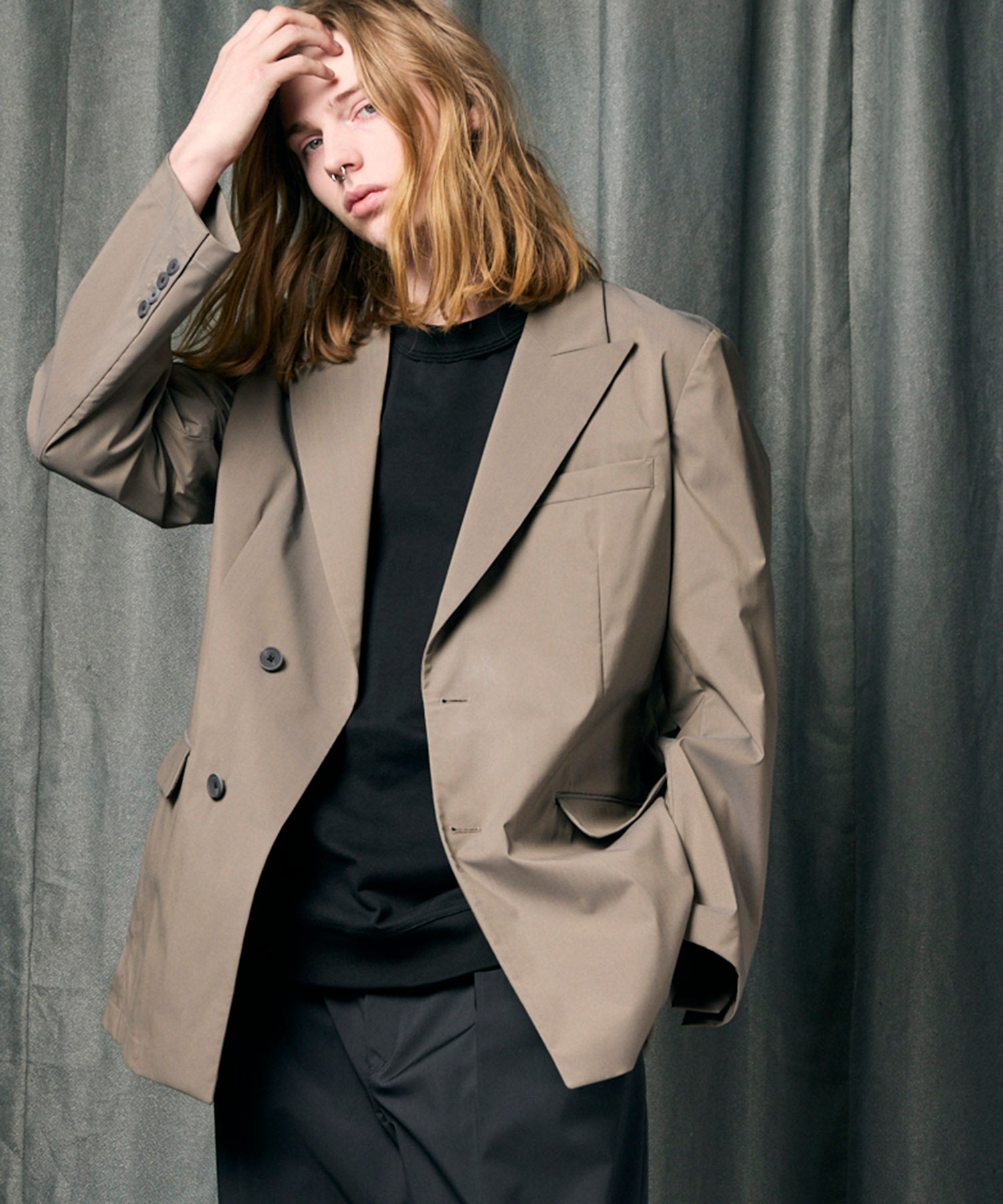 LIMITED EDITION】Dress-Over Peaked Lapel Semi-Double Tailored Jacket