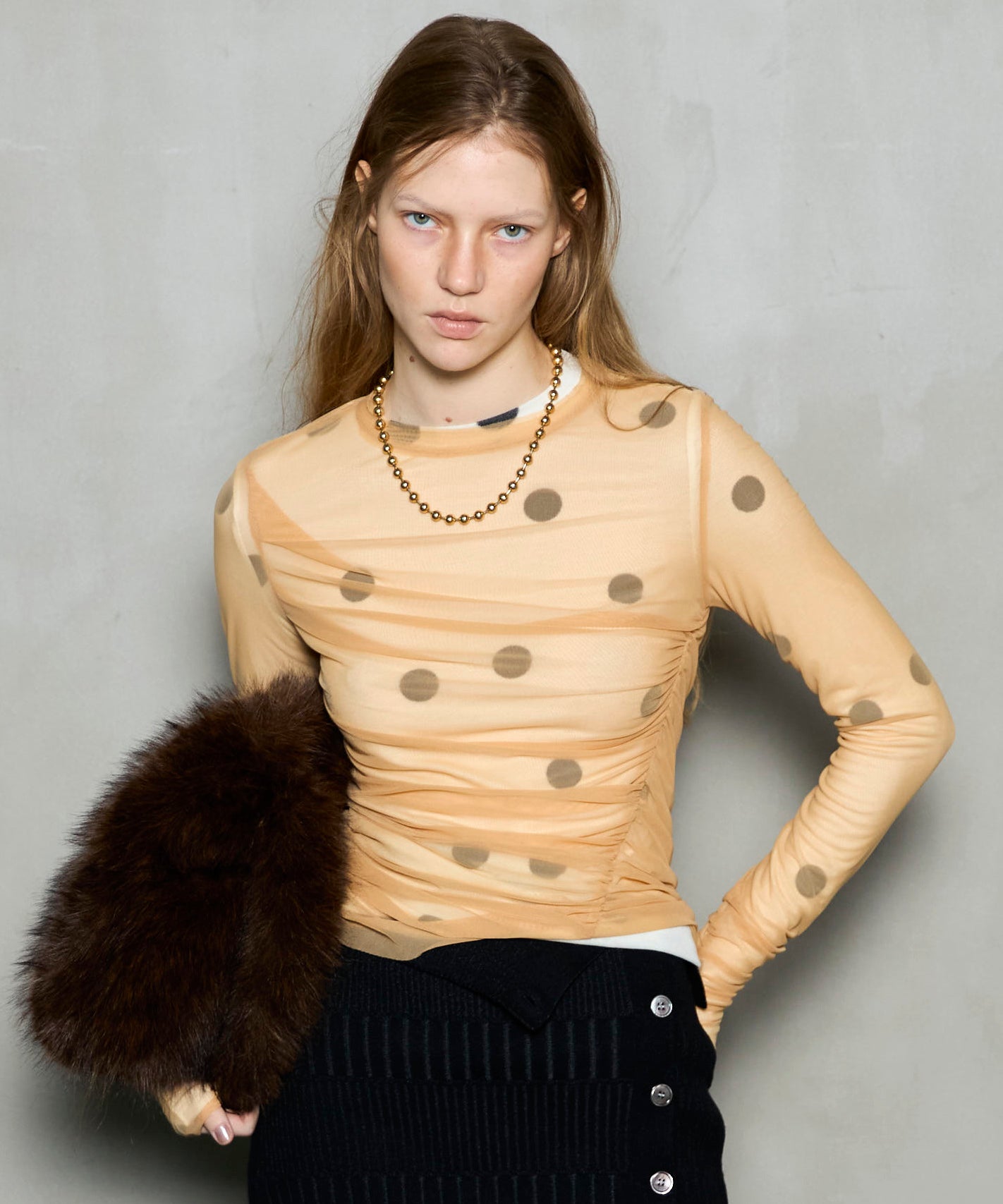 Sheer Dot Layered Tops