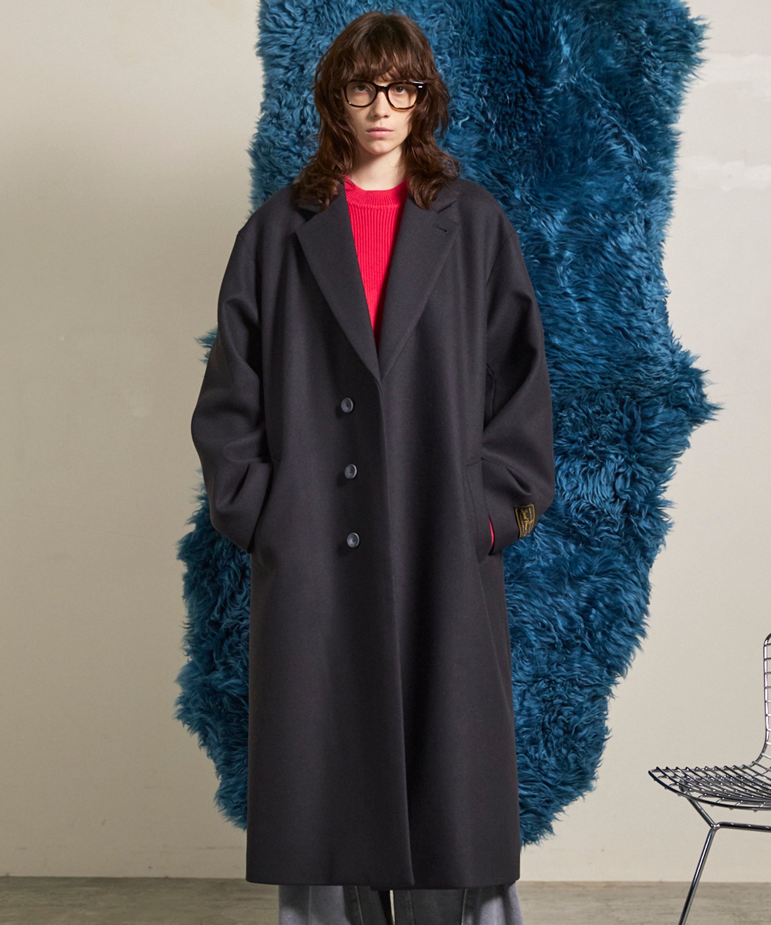 SUPER170S Prime-Over Melton Chesterfield Coat