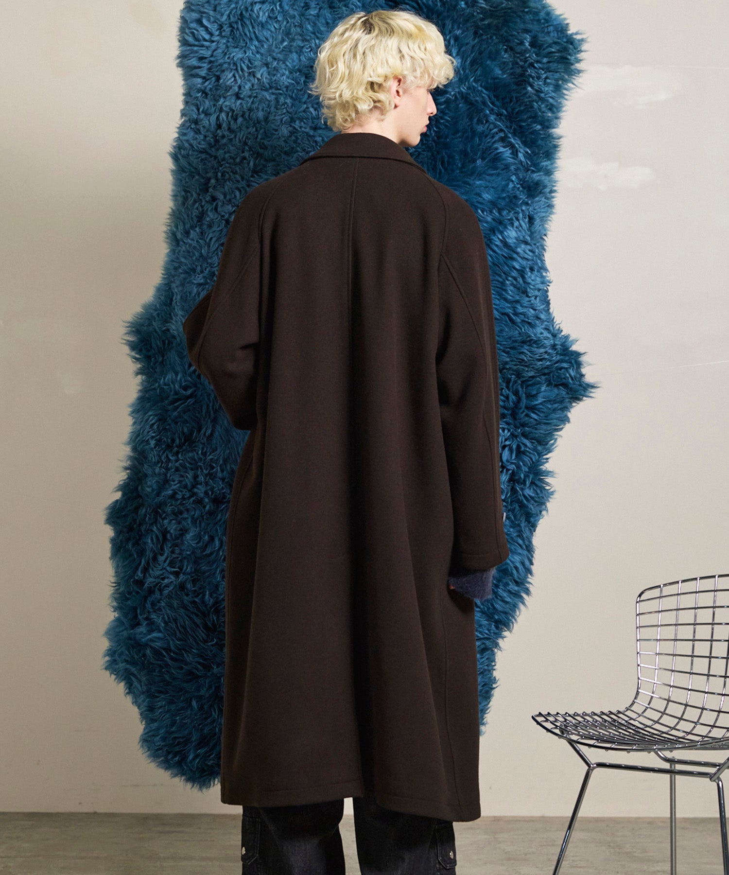 Super170s Prime-Over Melton Balmachan Coat