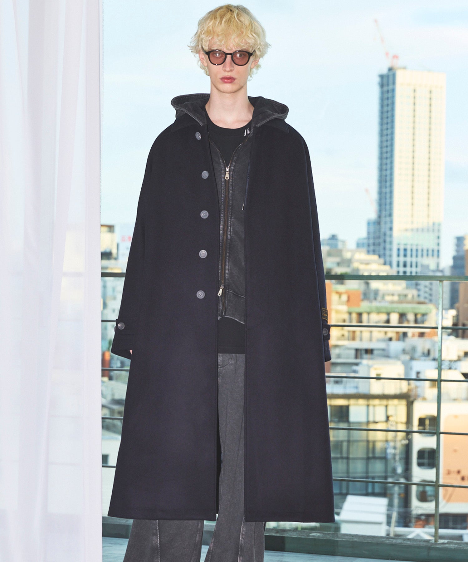 Super170s Prime-Over Melton Balmachan Coat