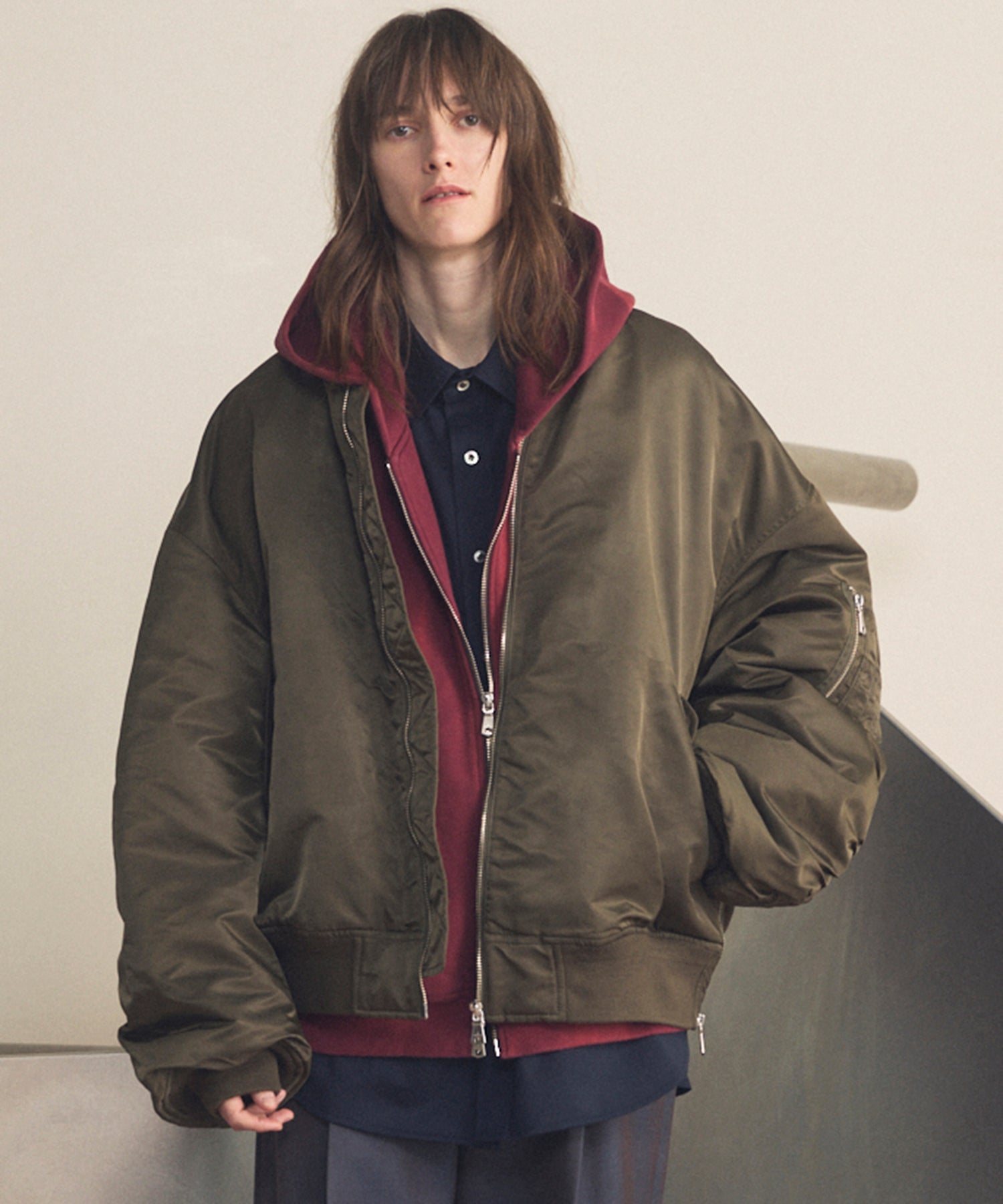 Prime-Over Nylon MA-1 Bomber Jacket