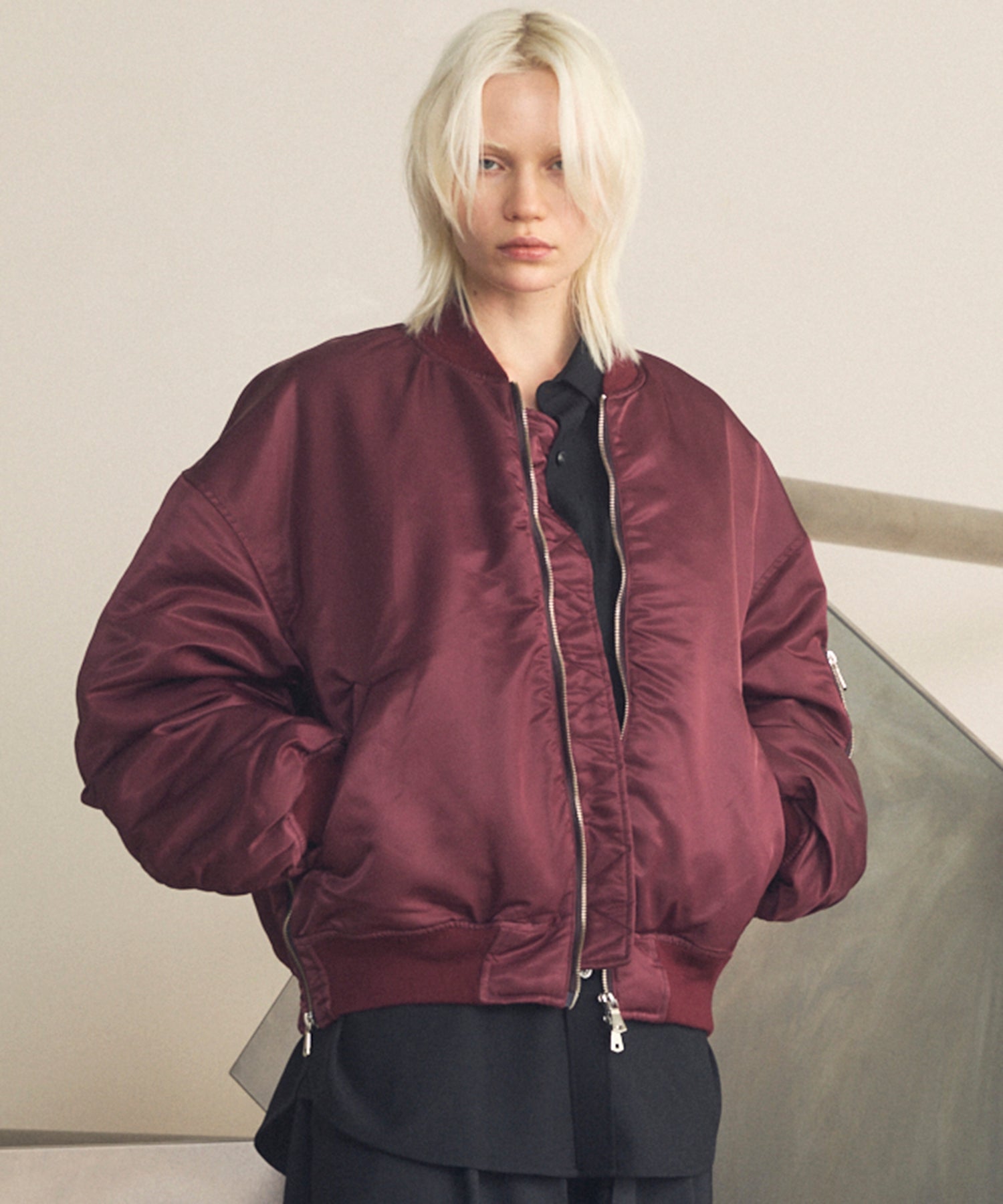 Prime-Over Nylon MA-1 Bomber Jacket
