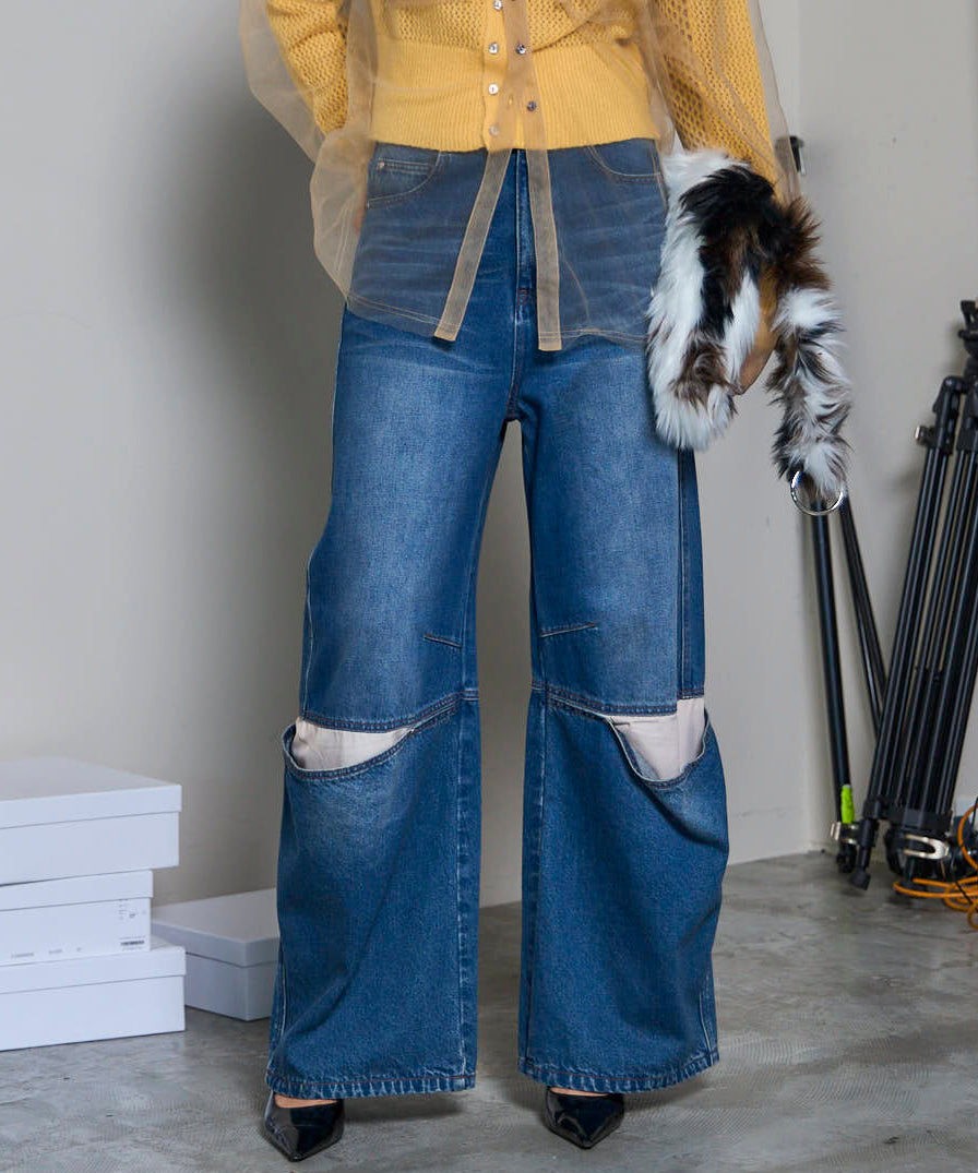 Cover Leg Denim Pants