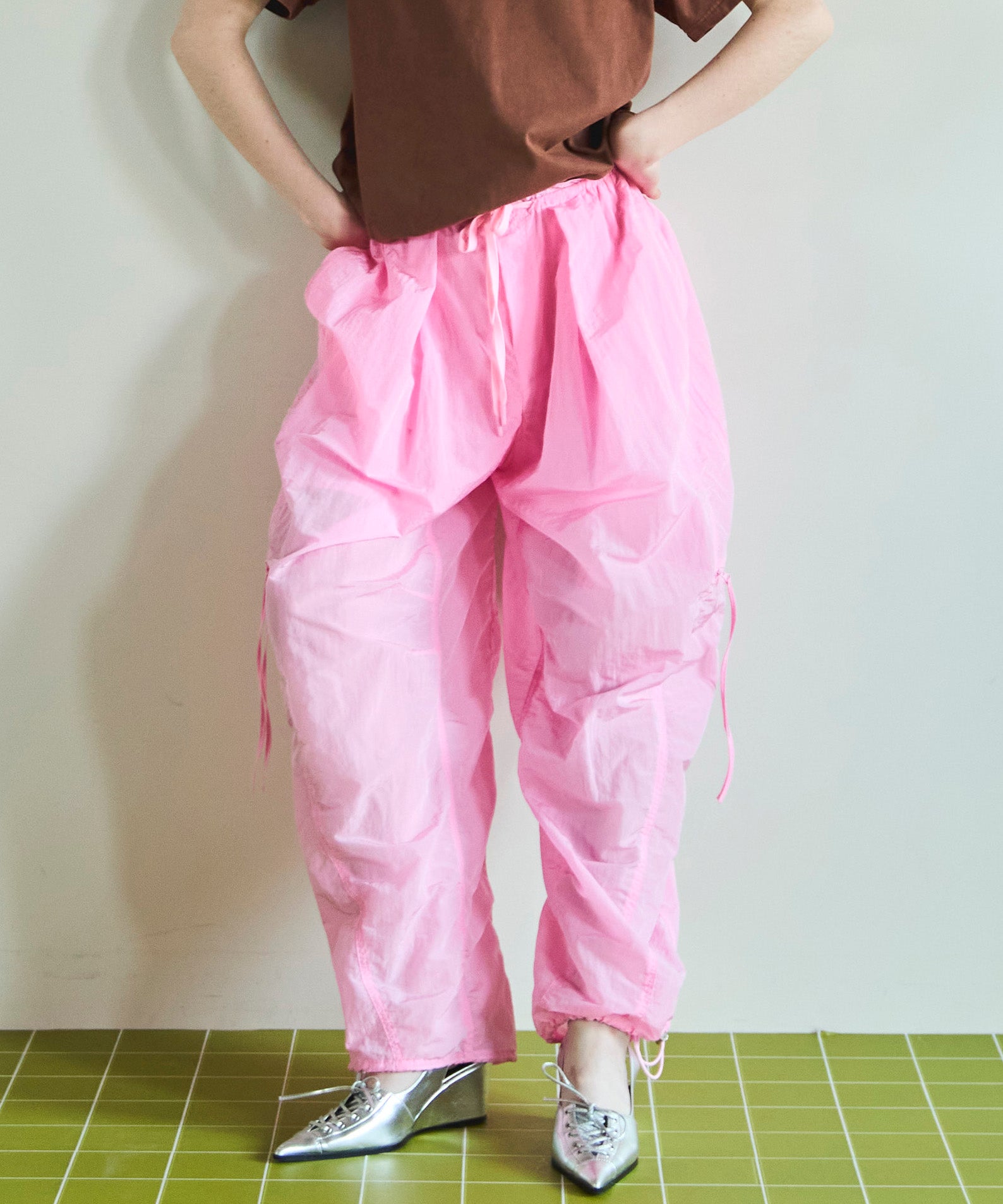 Side Zipper Parachute Pants