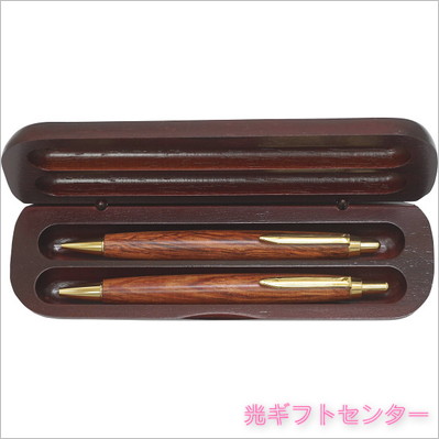 木軸レトロケースセット ボールペン・シャープペン SEQ-HS48W なら 全