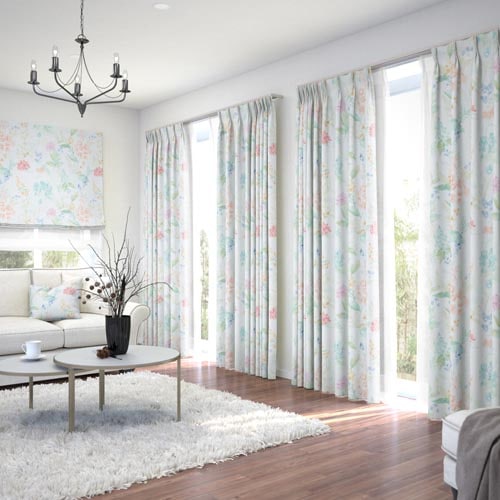 オーダー】遮光2級 エレガンス 花柄の形状記憶付 SD27185(ピンク