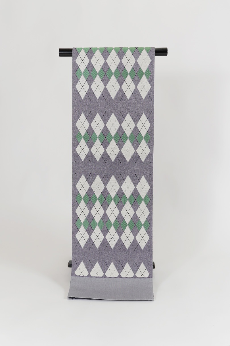 正絹袋帯 正絹袋帯 帯工房やない パープル アーガイル | 袋帯 | 京都