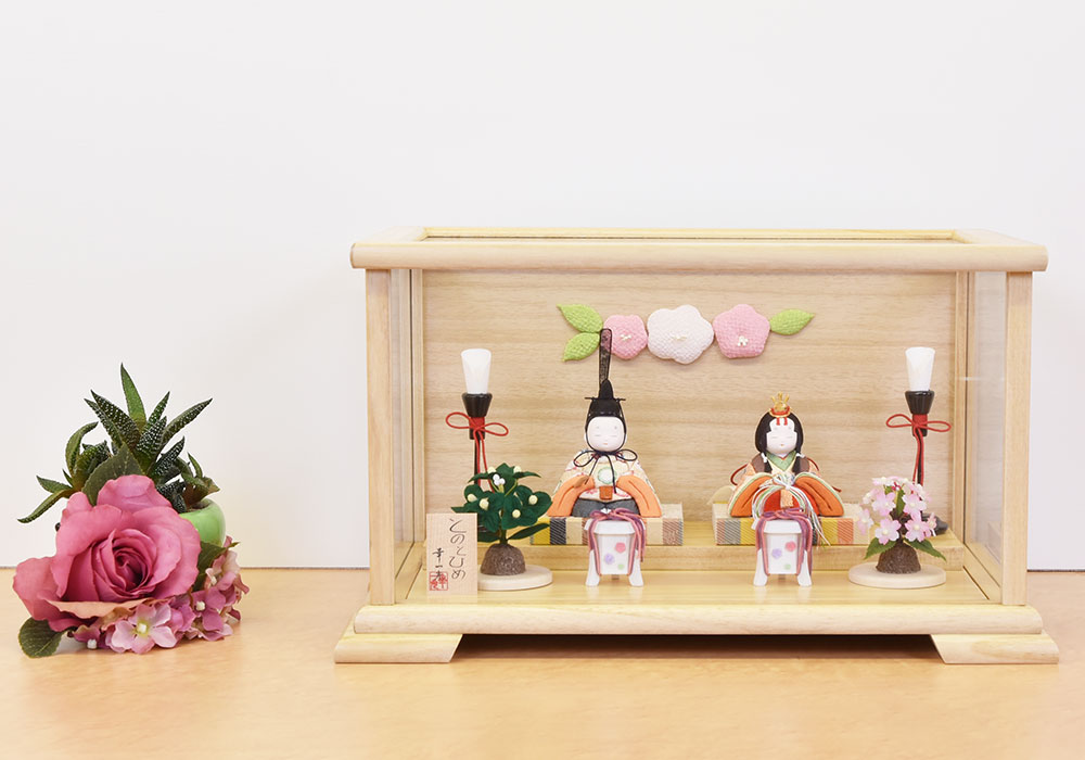 雛人形 コンパクト ミニ サイズ ケース入り 初節句 伝統工芸士 松崎