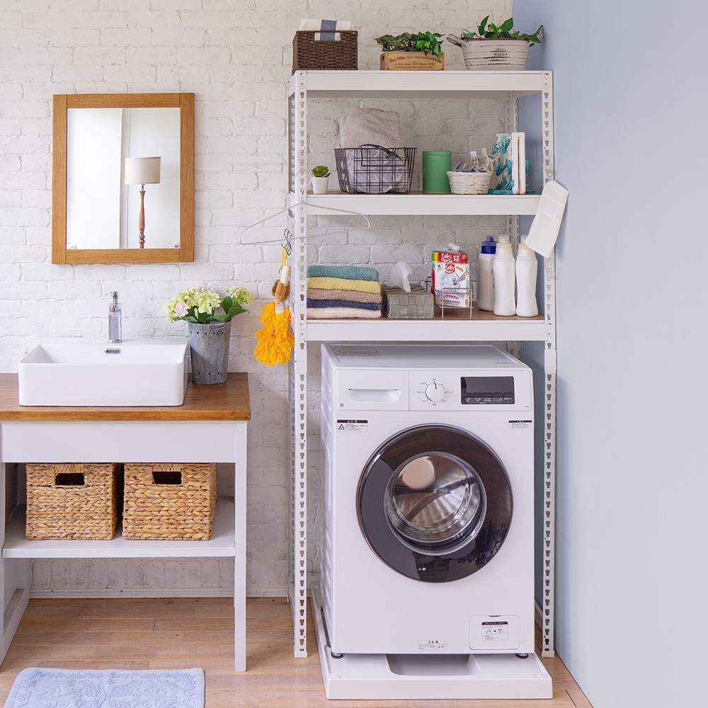 メタル＆ウッドラック ランドリーラック 3段 幅82cm スチールラック