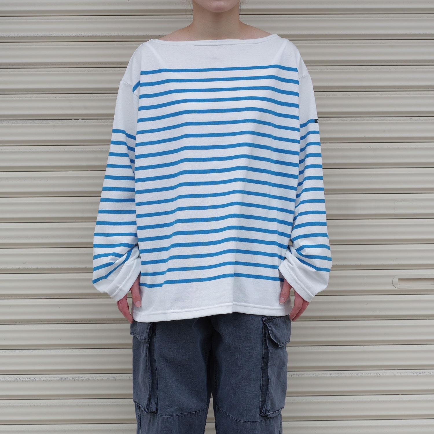 outil ウティ : TORICOT AAST バスクシャツ (OFF/INDIGO BUNTING