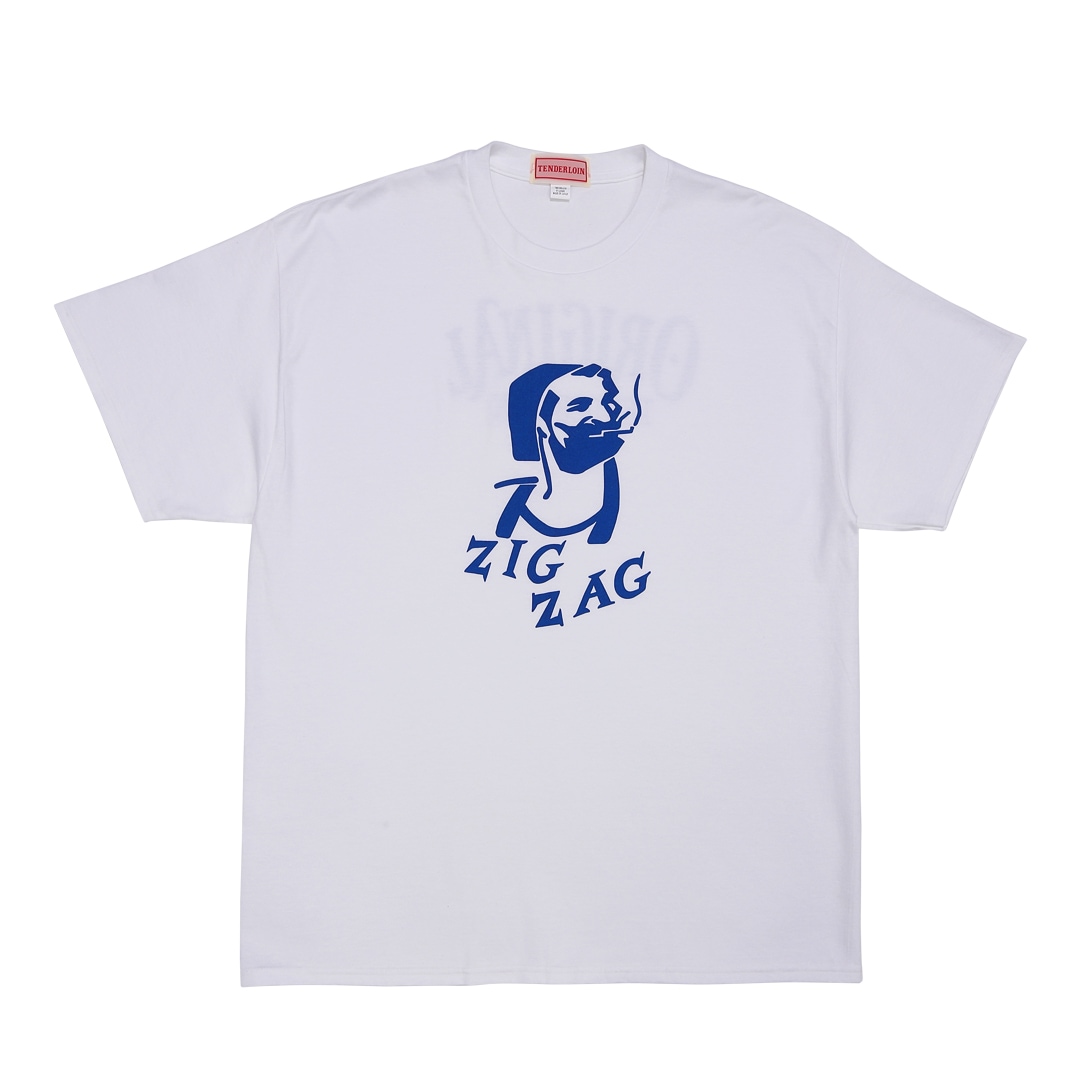TENDERLOIN ZIGZAG T-SHIRTS 6.0oz PREMIUM COTTON 100% WHITE | T