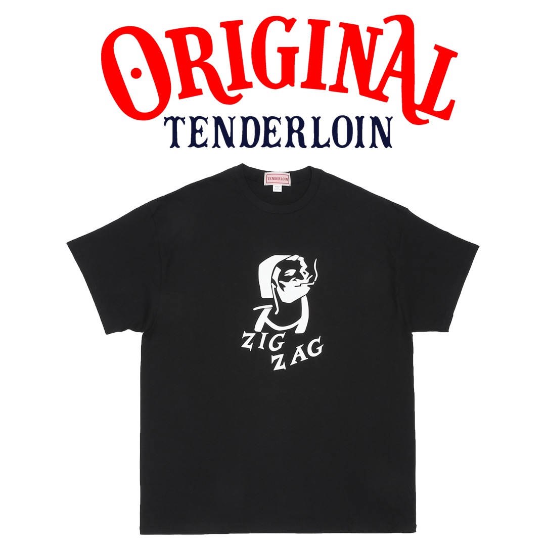 TENDERLOIN ZIGZAG T-SHIRTS 6.0oz PREMIUM COTTON 100% BLACK | T