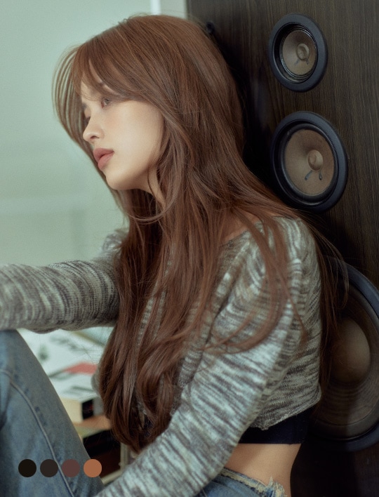 セミ手植えフルウィッグ) レイヤードCカールハグパーマ(モースト原糸)