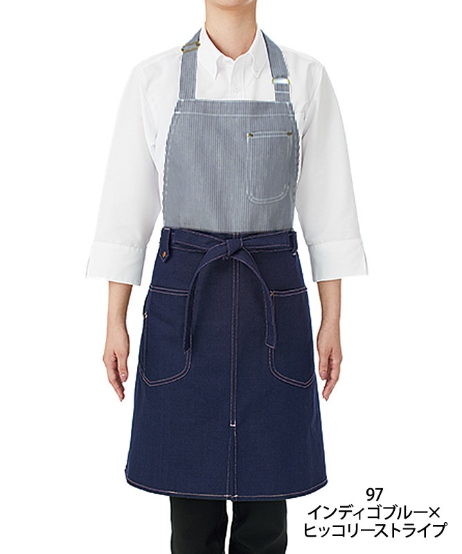 2WAY切替エプロン[KAZEN製品] APK785｜飲食店制服・フードユニフォーム