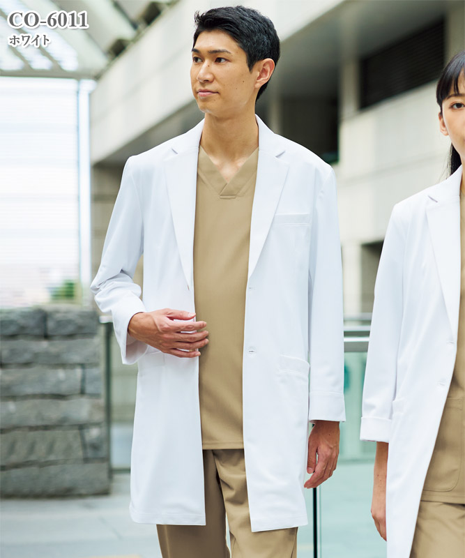 メンズ白衣ショートドクターコート長袖[オンワード製品] CO-6011｜THS