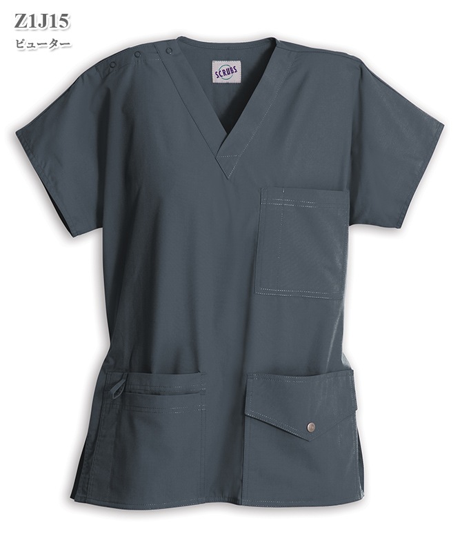 スクラブ6ポケットトップ半袖(男女兼用)[スマートスクラブス製品