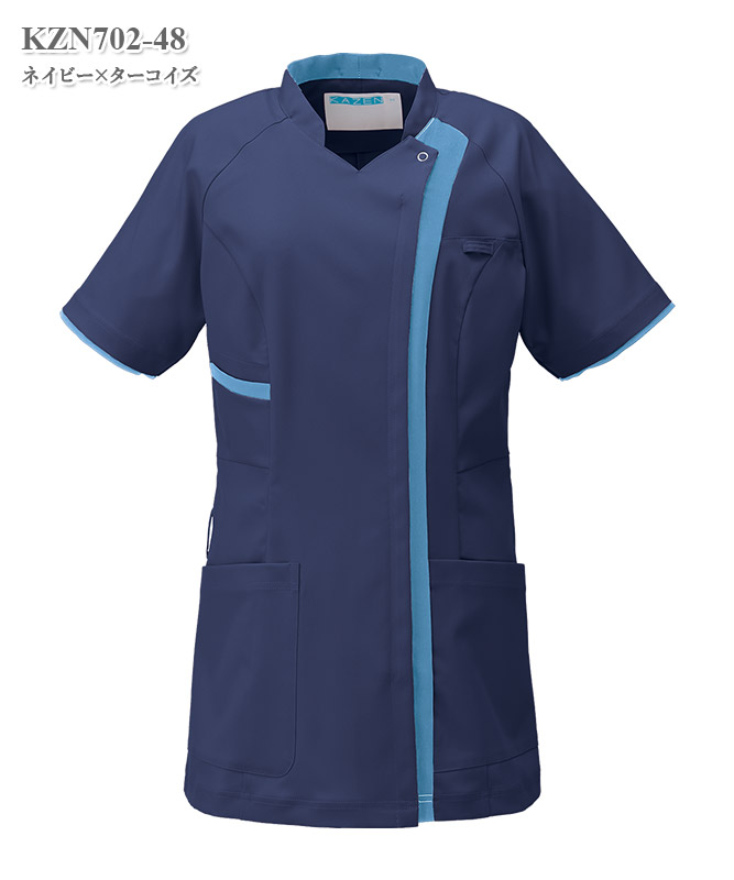 レディススクラブジャケット半袖[KAZEN製品] KZN702｜THS-白衣通販・販売