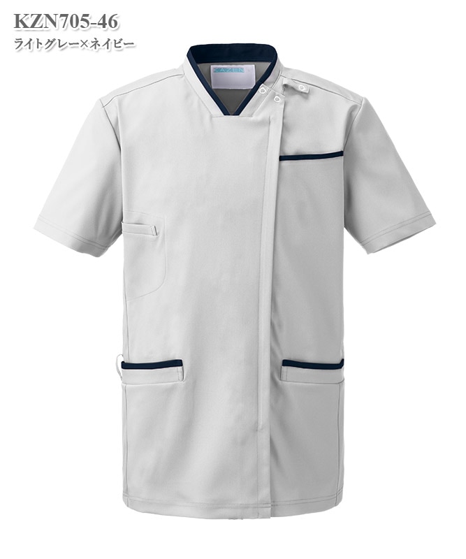 男女兼用スクラブジャケット半袖[KAZEN製品] KZN705｜THS-白衣通販・販売