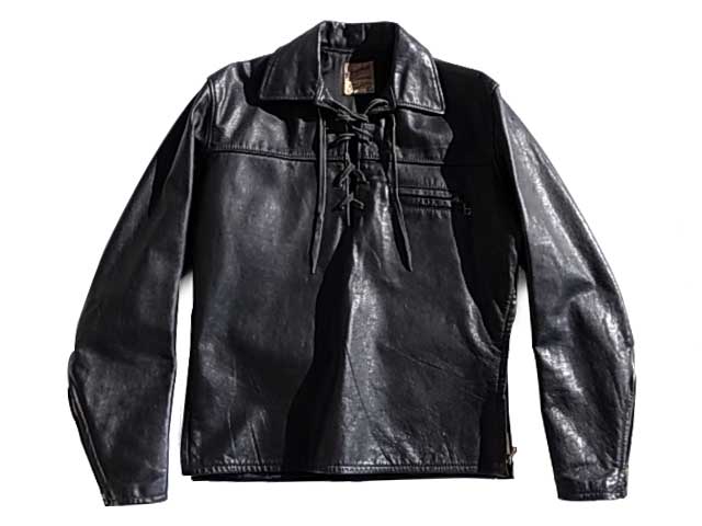 HORSE HIDE LEATHER ホースハイド レースアップ ジャケットsize:38