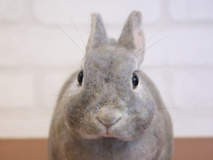 棚からうさもち ／大きな羊毛うさぎ・お座りポーズ① | ≪終了企画