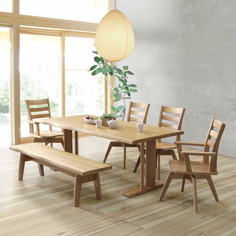 ダイニング6点セット 頂 テーブル T330(180)N 2本脚 + チェア C330N +