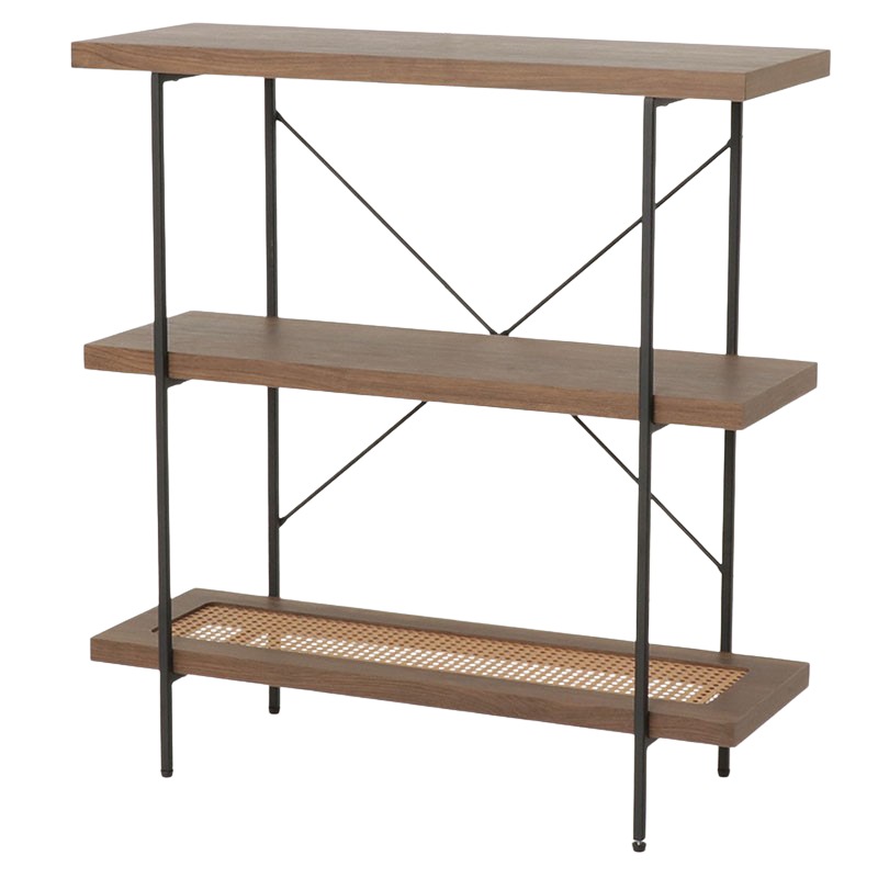 ラタン調シェルフ IF RA-3 BROAK ブラウンオーク【お客様組立商品】の
