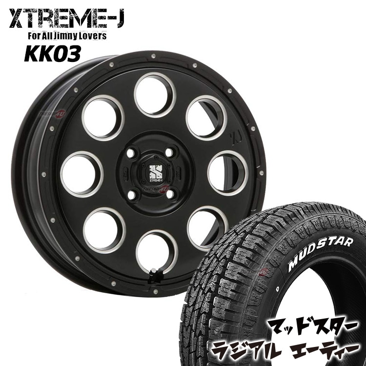 XTREME-J KK03 14x4.5J 4/100 ET45 サテンブラックミルド マッドスター